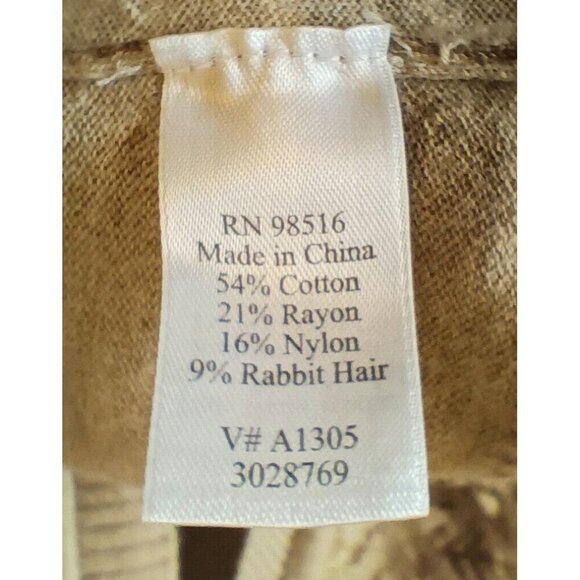 Snowflakes Winter Cardigan Sweater Gold Leaves Tan Holiday XXL - Picture 13 of 14